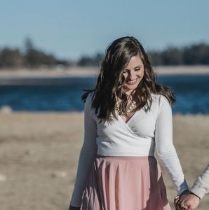 Surplice Faux Wrap Sweater 